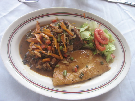 Lunch- a brown stew Irish Snapper!