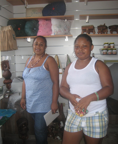 Gift shop hostesses Rose McGhie and Tandene