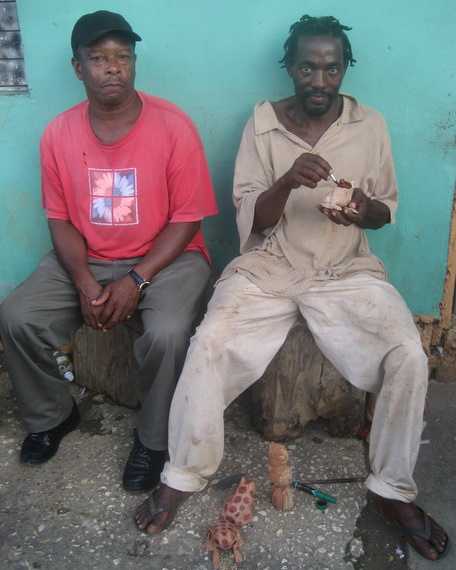 Flagstaff Wood Carver Floyd Palmer (right) and friend