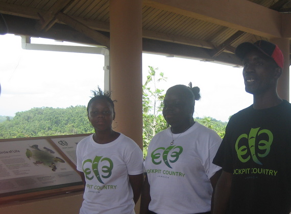 The recetly trained tour guides lead a tour of the Visitor Centre