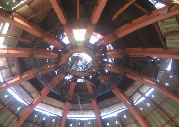 The view of the roof's ceiling- more kids crawling around up in there