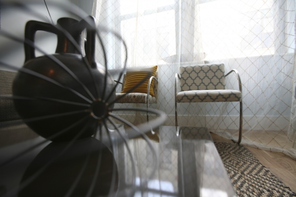 Living room in New Jersey condominium.