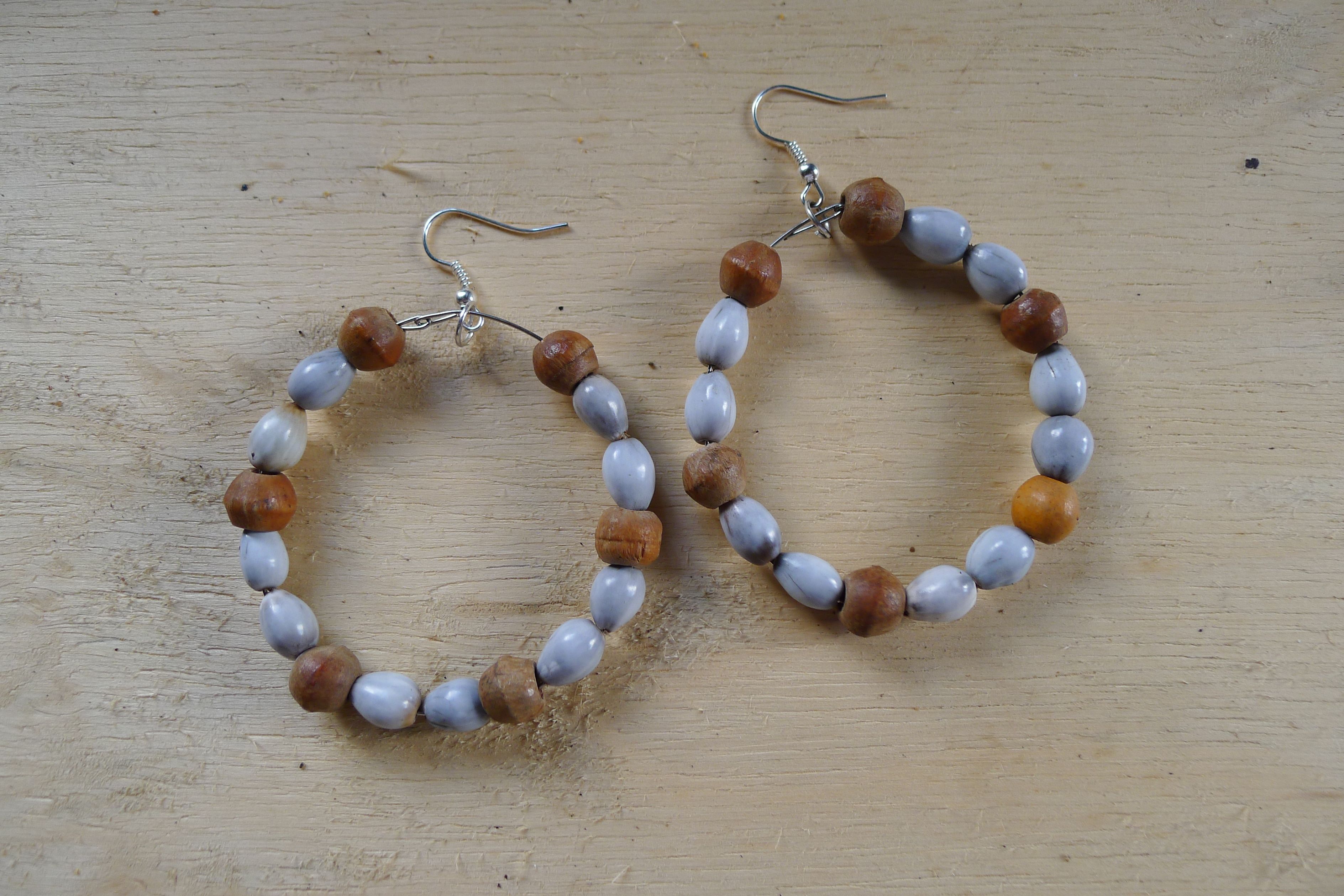 Earrings made from local beads, Craft Shop, Charles Town, Portland