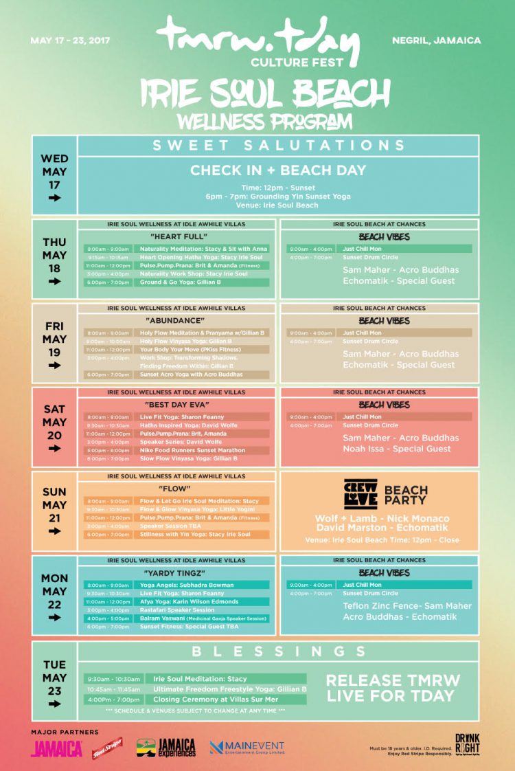 Tmrw.Tday Wellness Schedule